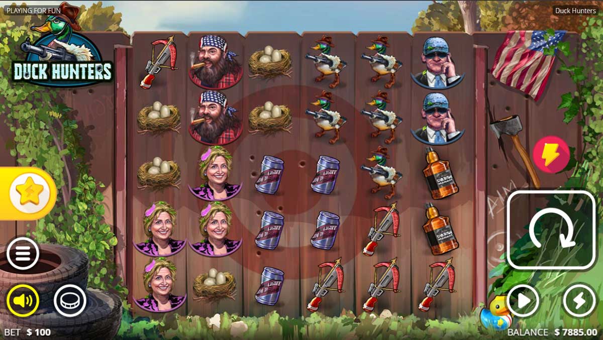 Duck Hunters slot machine game screenshot