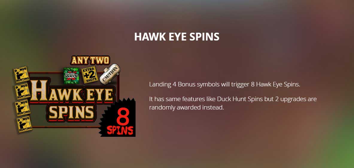 Duck Hunters slot game hawk eye spins